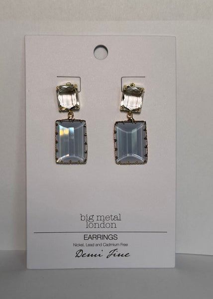 Big Metal Cosette Allure Stone Cut Luxe Earrings