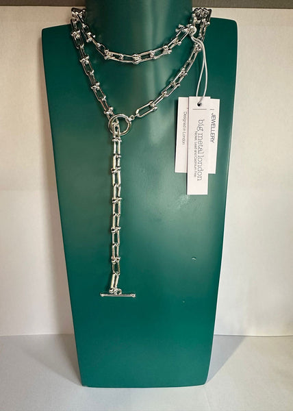 Big Metal Renata Long Chain Necklace