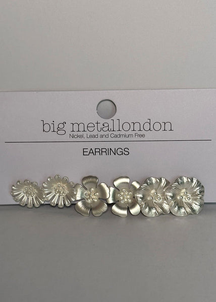 Big Metal Sandrine Multi Pack Of Flower Stud Earrings