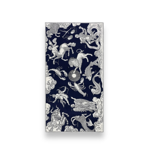 Inouï Editions Scarf 100 Cotton/silk Astrologie Dark Blue
