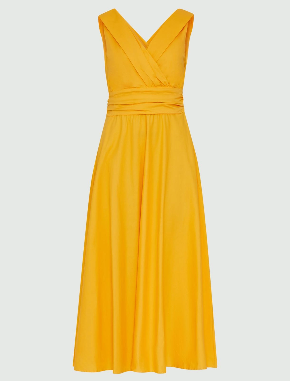 Marella Orange Yellow Long Fit and Flare Dress
