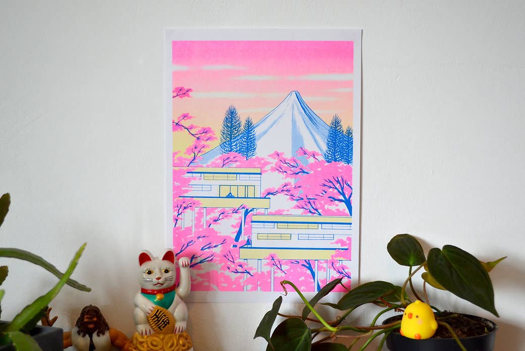Lily Blakely Fuji A4 Framed Riso Print