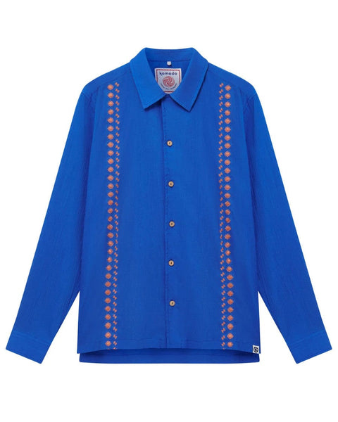 Komodo Nile Shirt Sapphire Blue Embroidery