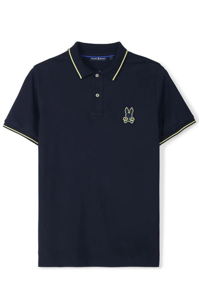 PSYCHO BUNNY - Lenox Pique Polo Shirt In Navy Blue B6k138b200 Nvy