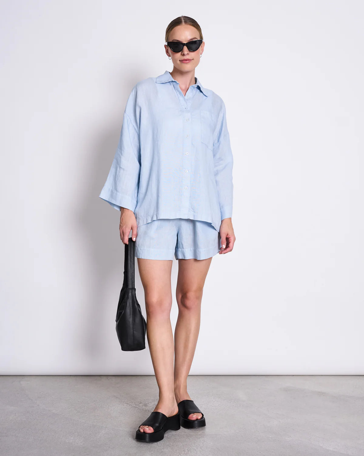 Jan 'n June Linen Shirt Mons - Sky Blue