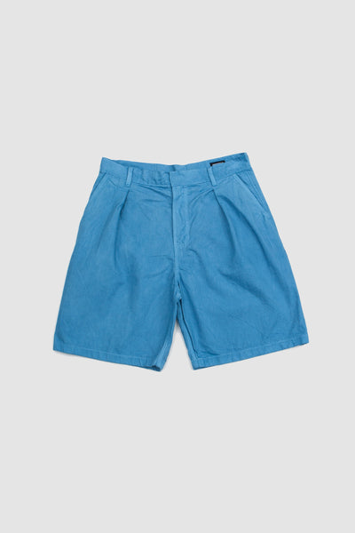 Arpenteur Page Hand Dyed Denim Shorts Ice Woad