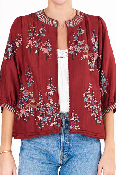 M.A.B.E Emi Rust Embroidered Jacket