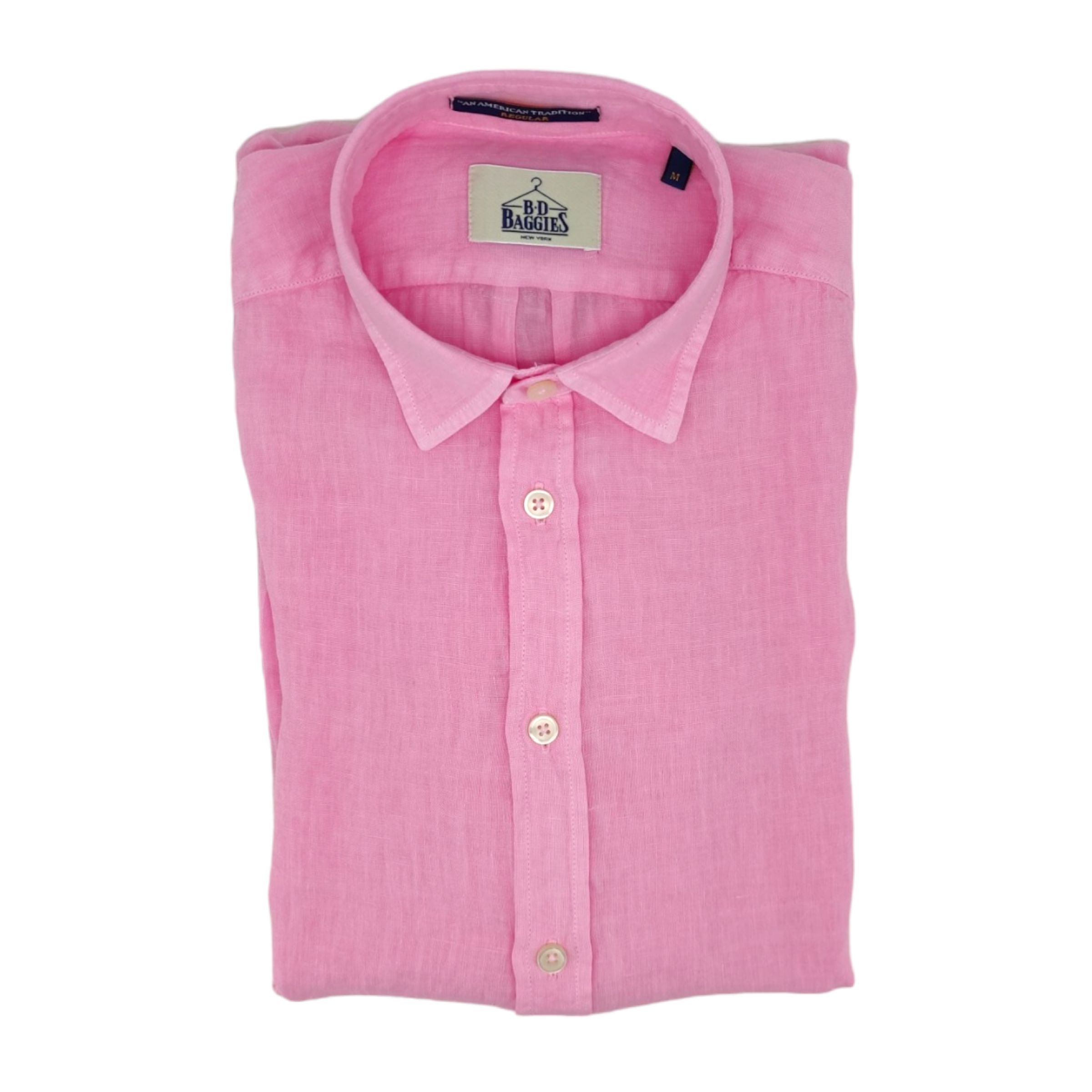 BD BAGGIES Camicia Bradford Lino Uomo Bright Pink