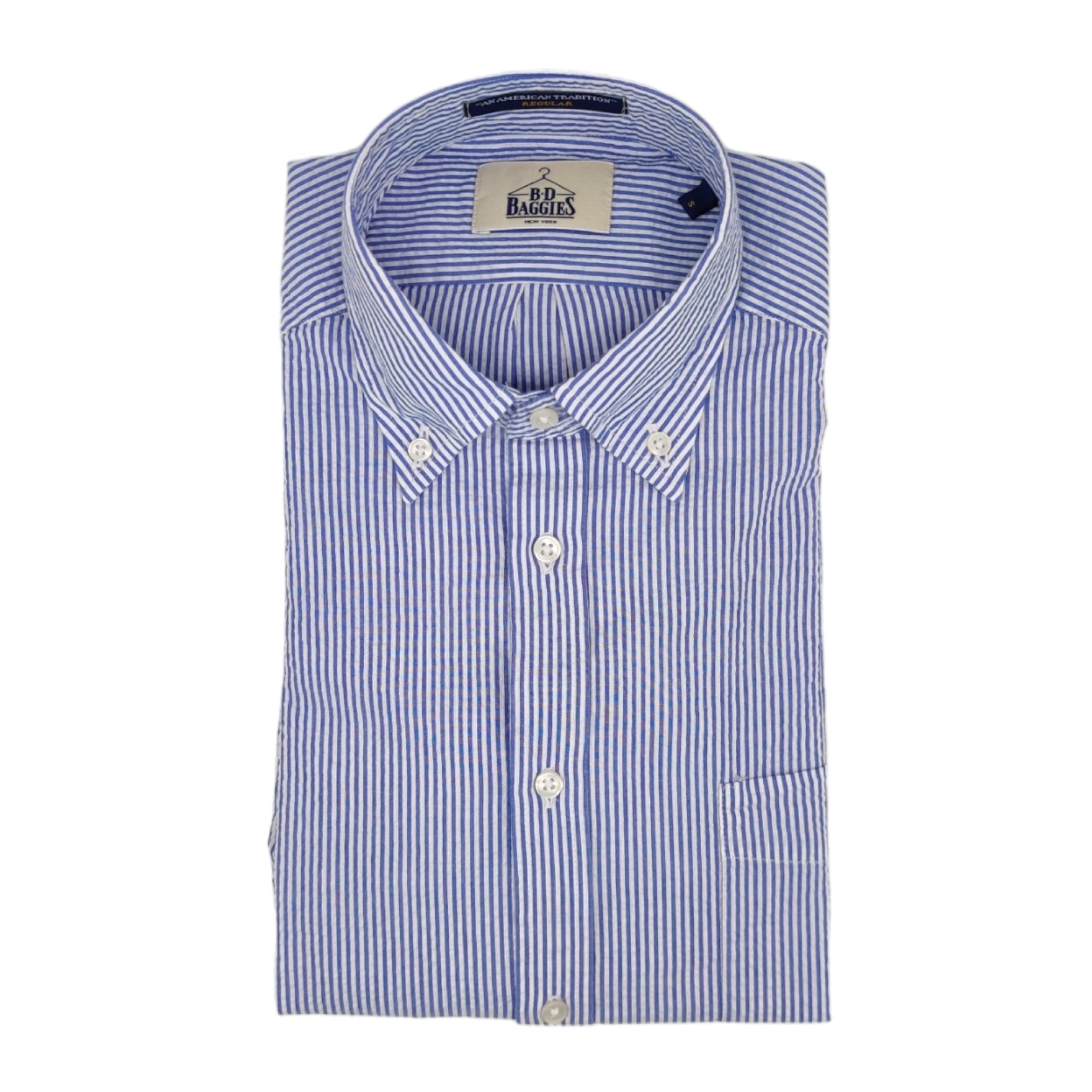 BD BAGGIES Camicia Bradford Cotton Stripes Uomo White/blue