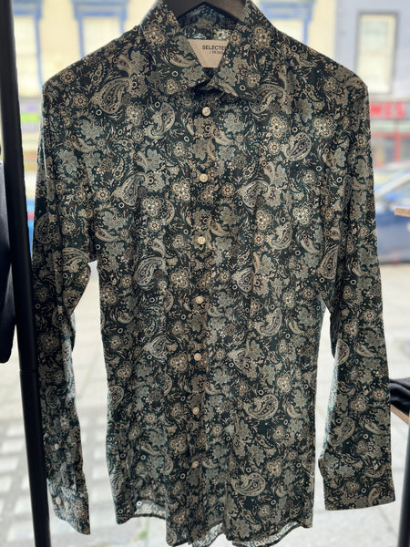 Selected Homme Soho Ls Shirt In Green Paisley
