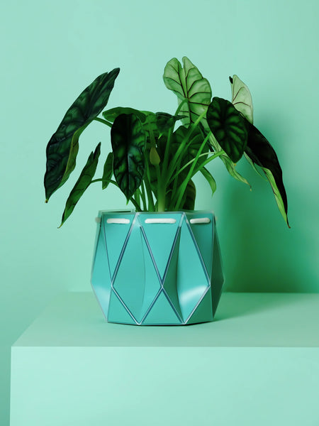 POTR Pots 18cm Origami Plant Pot - Aqua