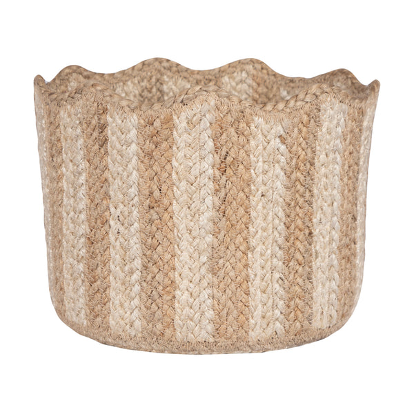 The Braided Rug Company Tulip Basket - Natural Stripe