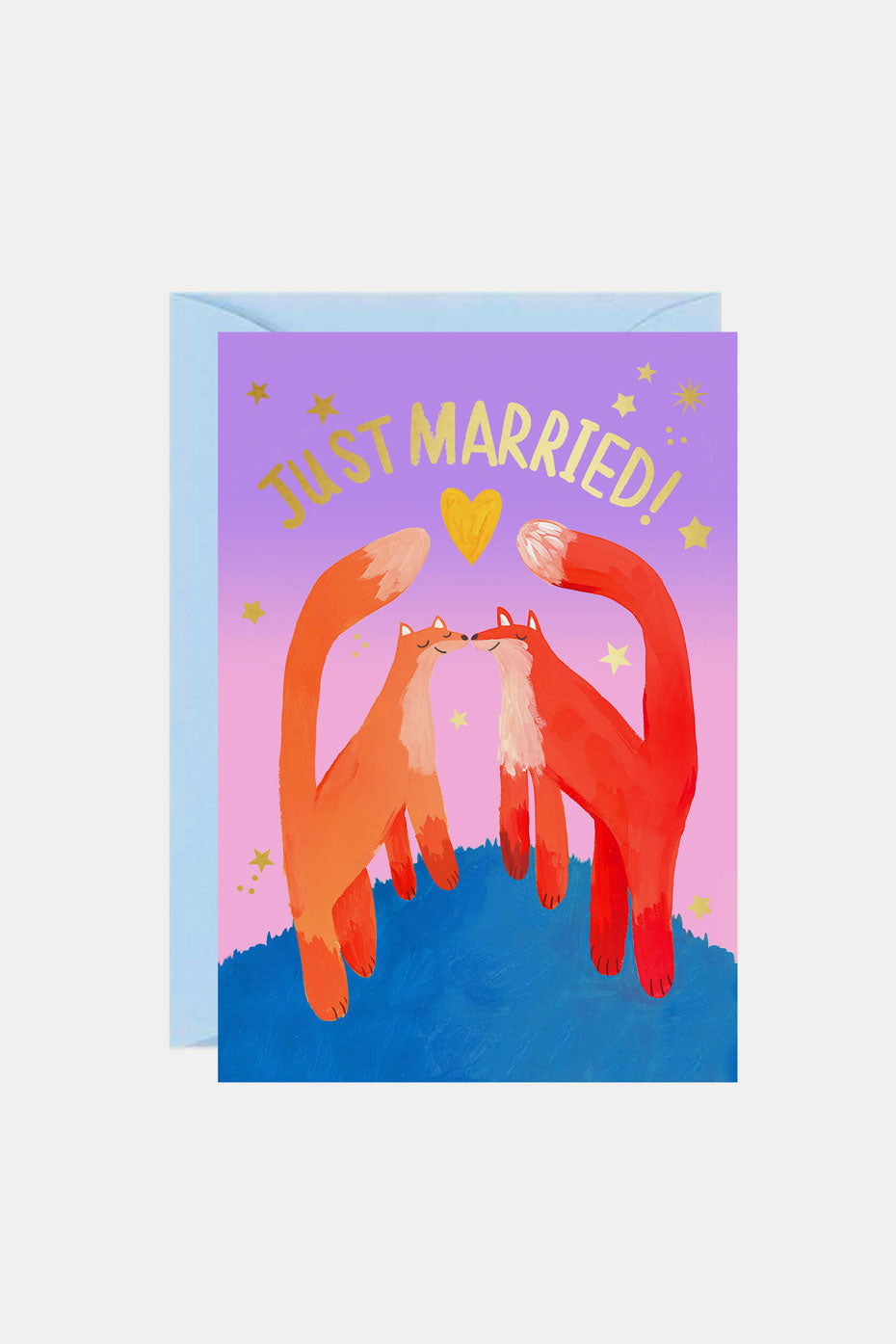 Icka Just Married Foxes Card