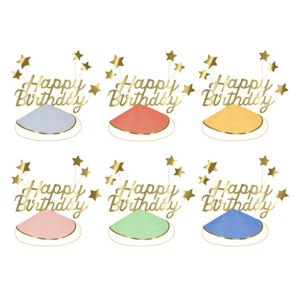 Meri Meri Happy Birthday & Foil Star Party Hats