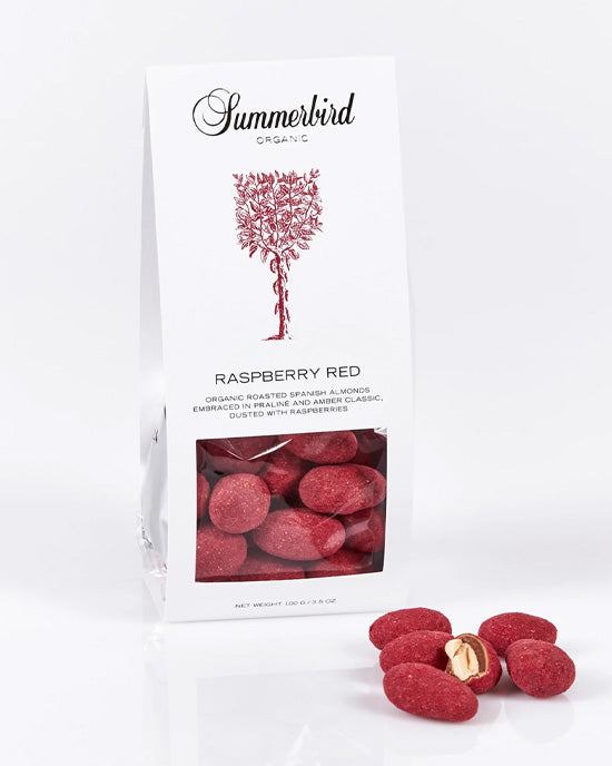 Summerbird Organic Raspberry Red Roasted Organic Spanish Almonds 100g