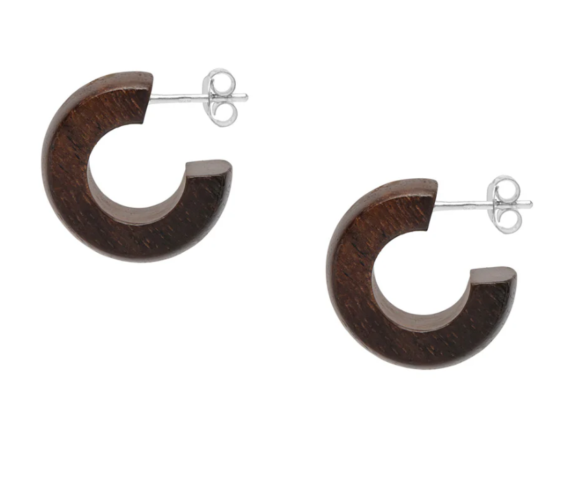 Branch Jewellery Wooden Small Rounded Huggie Hoop Earring