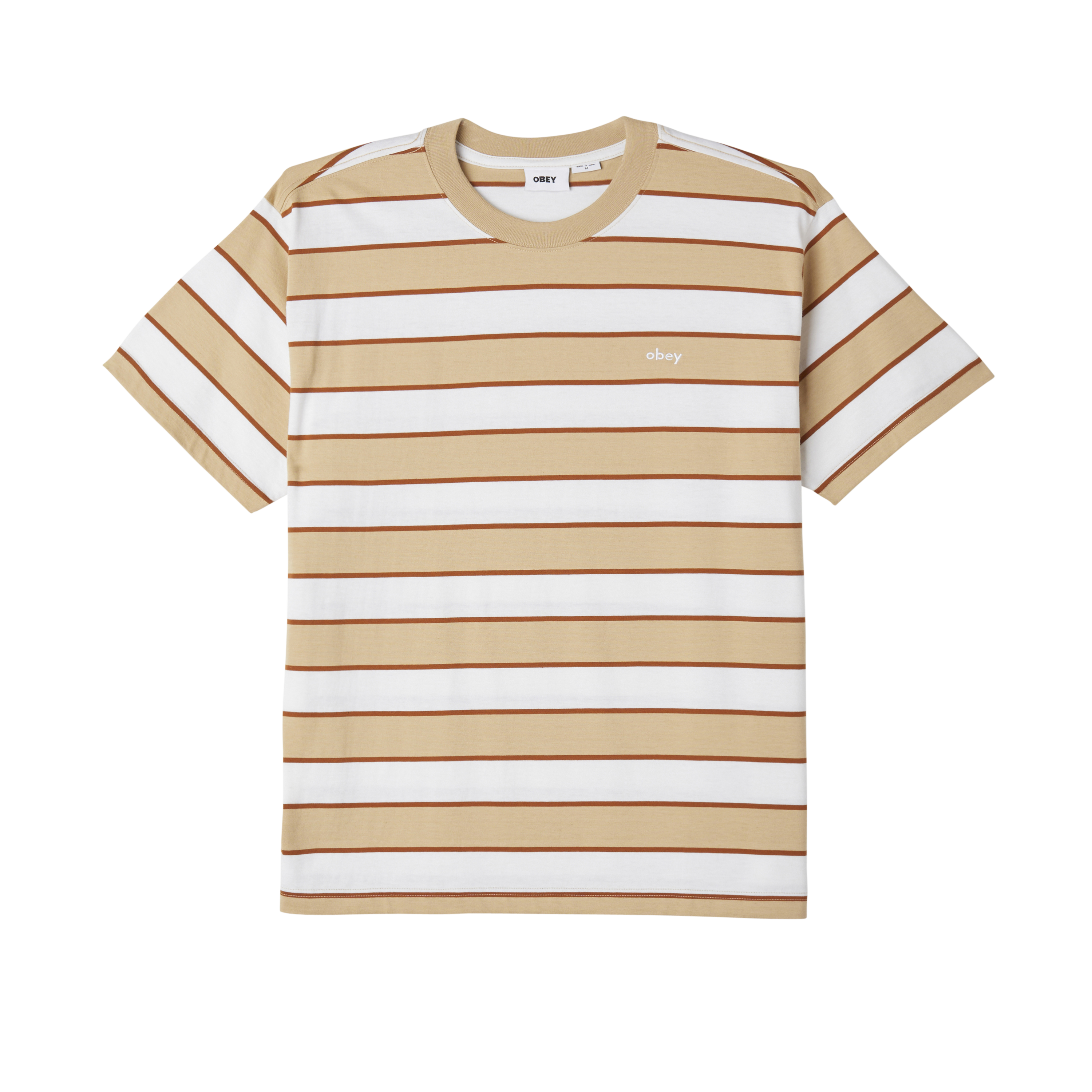 OBEY Sandborn Stripe T-Shirt - Irish Cream