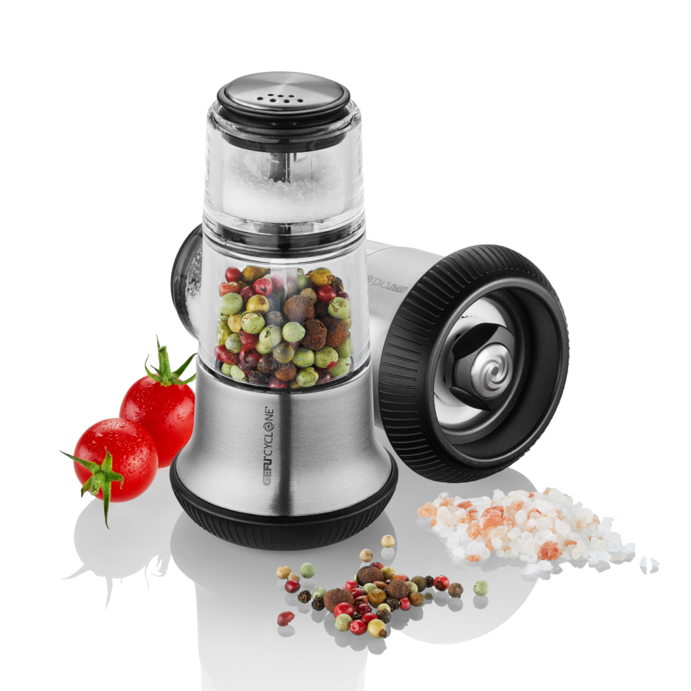 Gefu Germany Pepper Mill with Salt Shaker X-Plosion Design In Stainless Steel