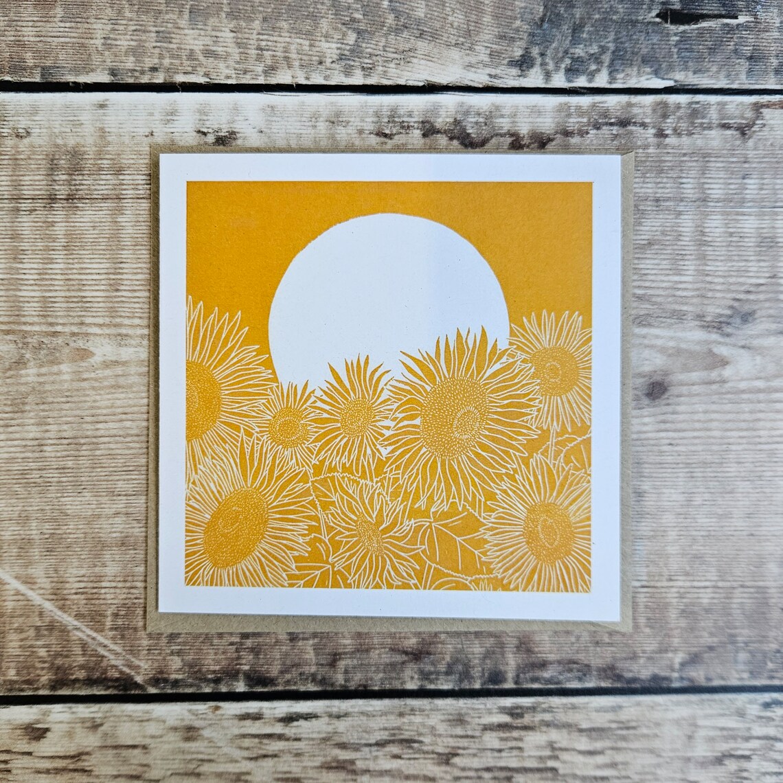 Flotsam Prints Sunflower Field Greeting Card