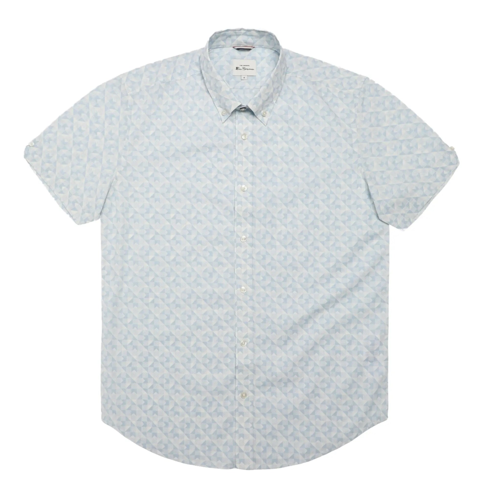 Ben Sherman Optic Geo Print Short Sleeve Shirt - Blue