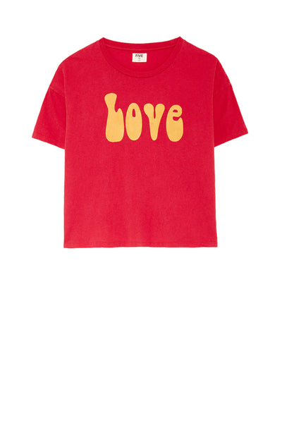 Five Jeans Love T Shirt - Cherry With Yellow