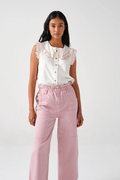 SEVENTY + MOCHI Louis Pant - Dusty Pink Stripe