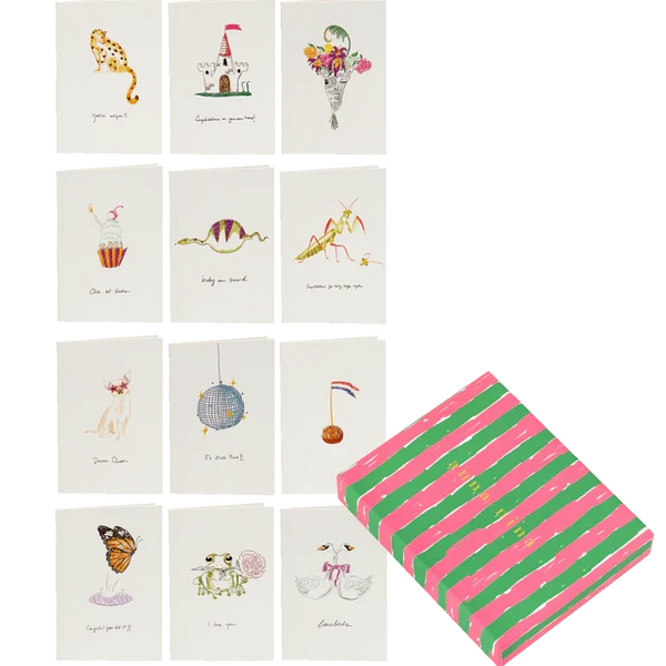 Anna + Nina Box Of Greetings Cards-12 Assorted