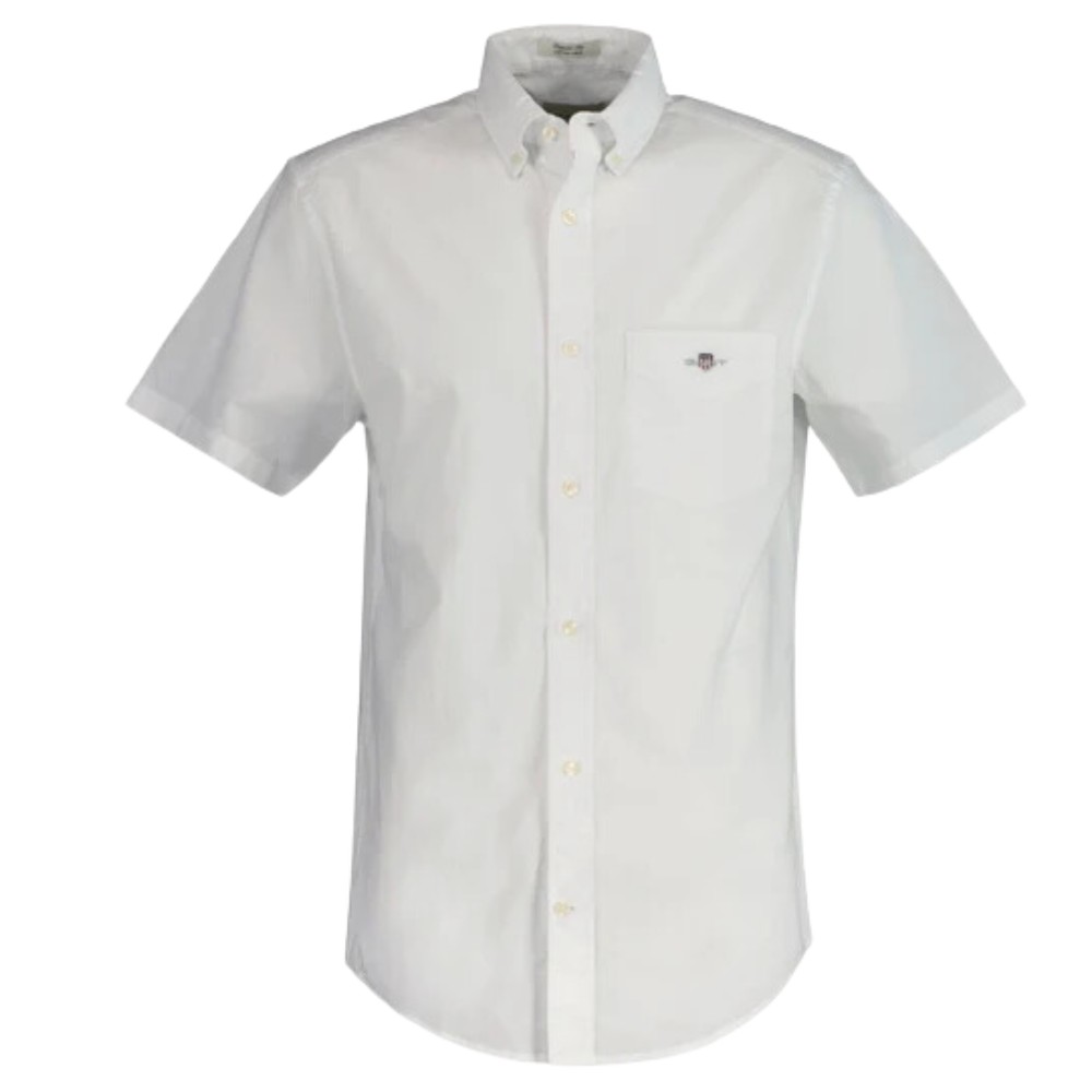 Gant Regular Fit Cotton Linen Short Sleeve Shirt