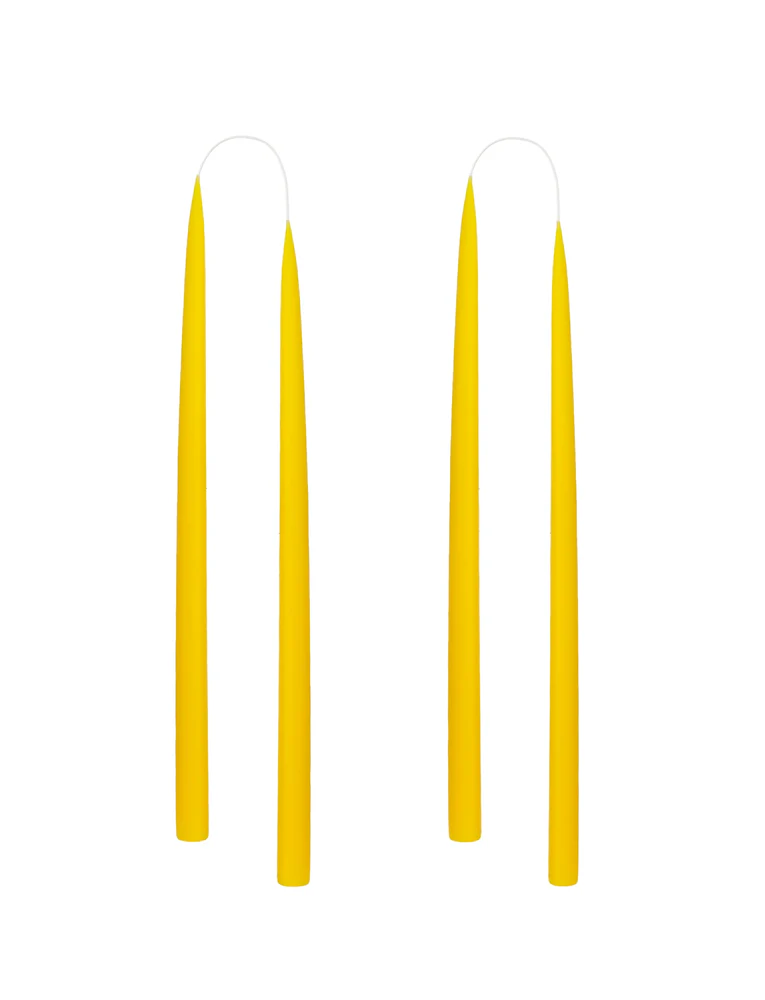 Kunstindustrien Set of 4 Dipped Candles, 35cm, Lemon