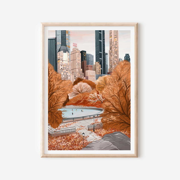 Simply Katy A5 Central Park In Autumn Print