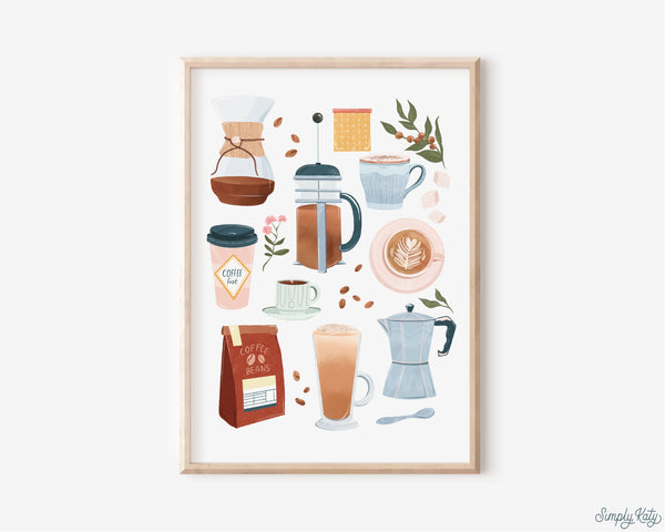 Simply Katy A3 Coffee Shop Print
