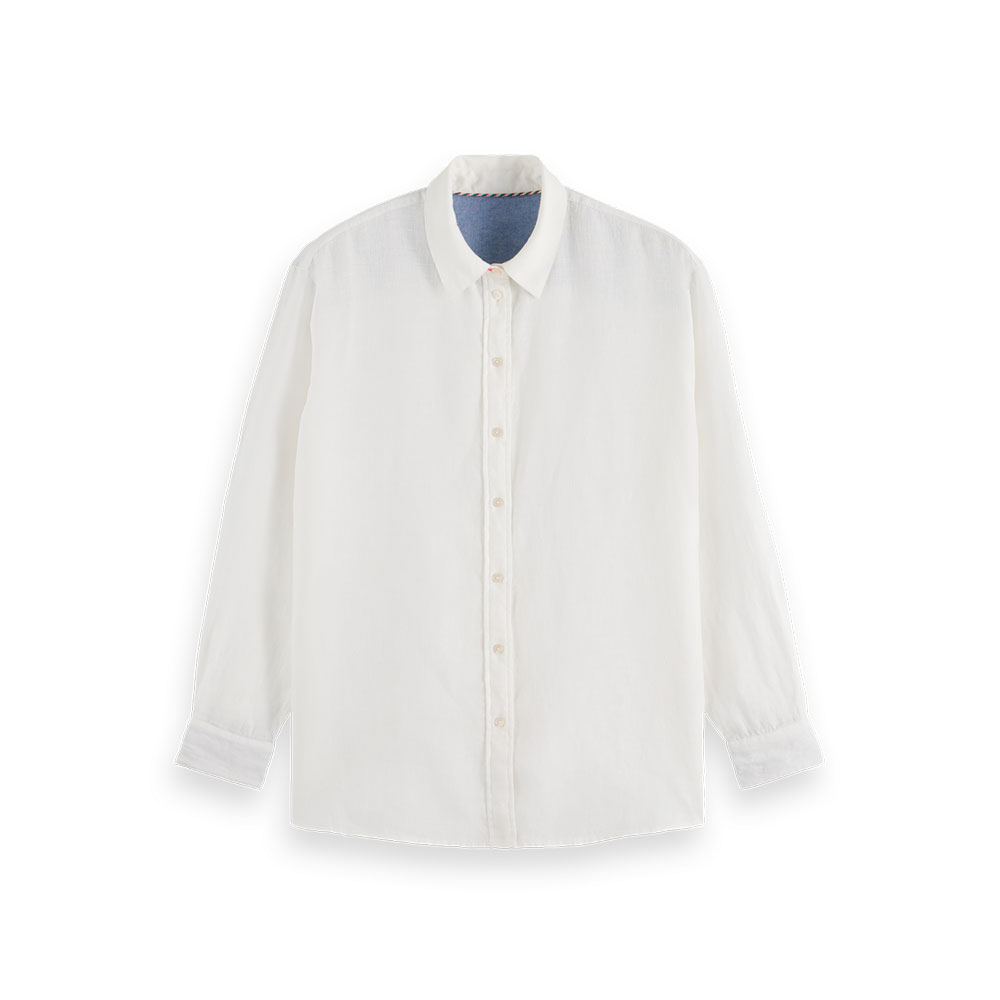 Scotch & Soda Womenswear Camisa de lino oversize - blanco