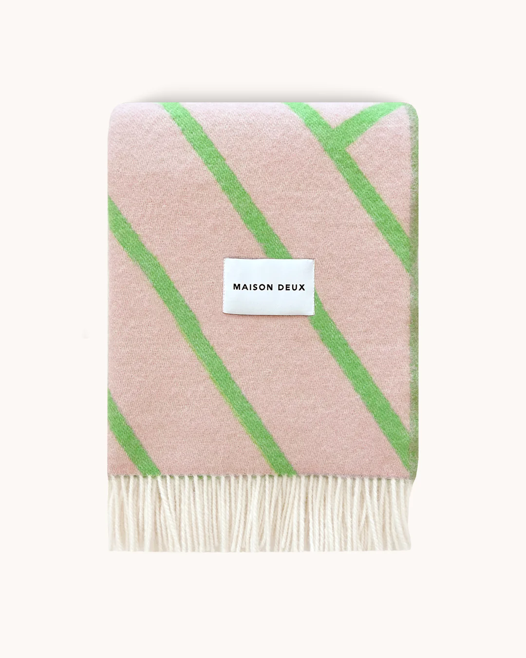 MAISON DEUX Lines Blanket Pink/Apple - 130 x 200 cm
