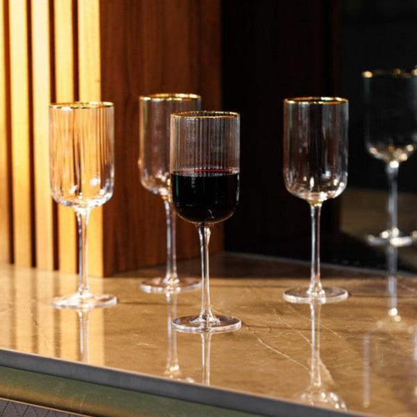 Distinctly Living Set Of 4 Crystal Glass Wine Glasses - White Wine