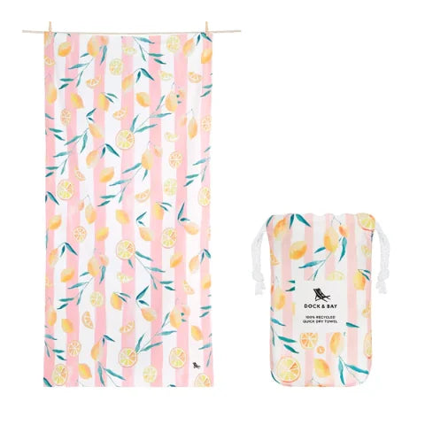 Dock & Bay UK Quick Dry Towels - Seasonal Prints - Extra Large (200x90cm) Life Gives You Lemons