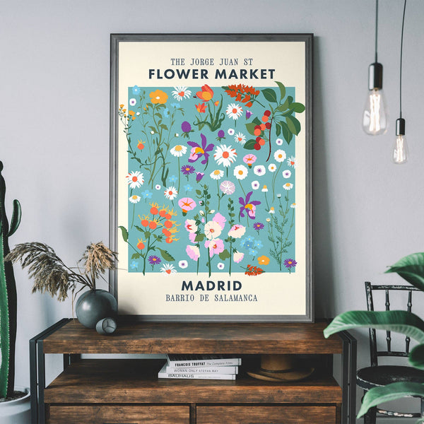 Ink & Drop Madrid Flower Market Print