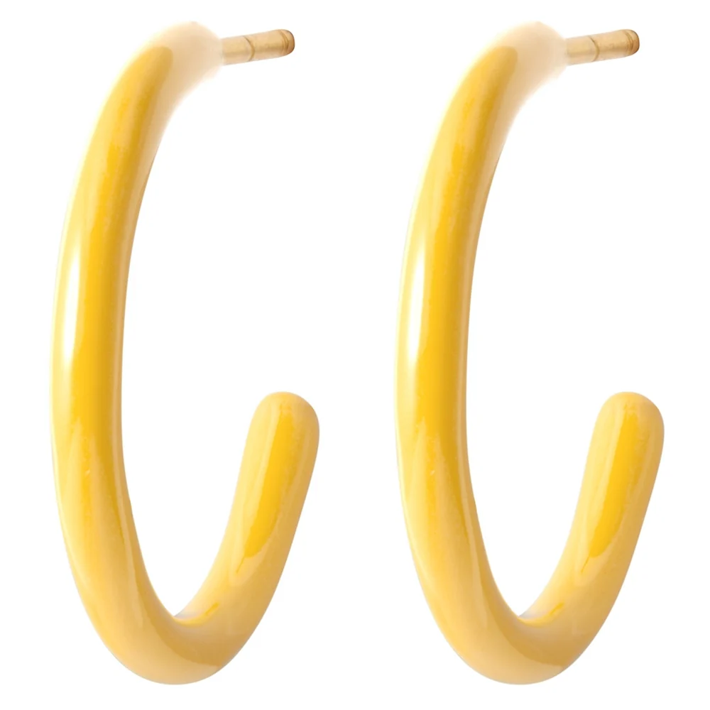 LULU Copenhagen Color Hoops Medium Earrings / Yellow