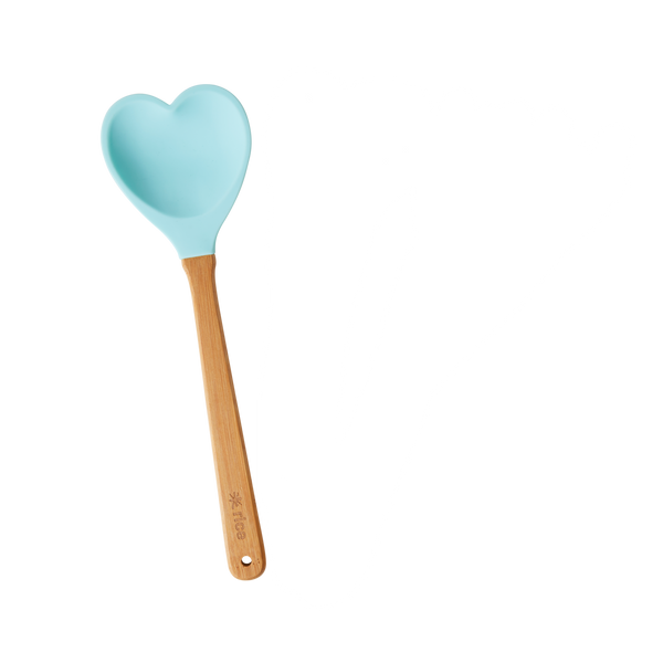 rice Blue Heart Shape Silicone Kitchen Spoon