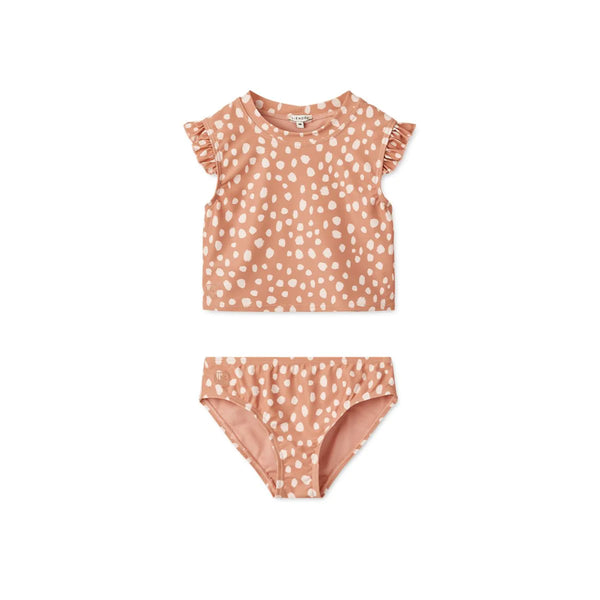 Liewood : Judie Printed Bikini Set - Leo Spots / Tuscany Rose
