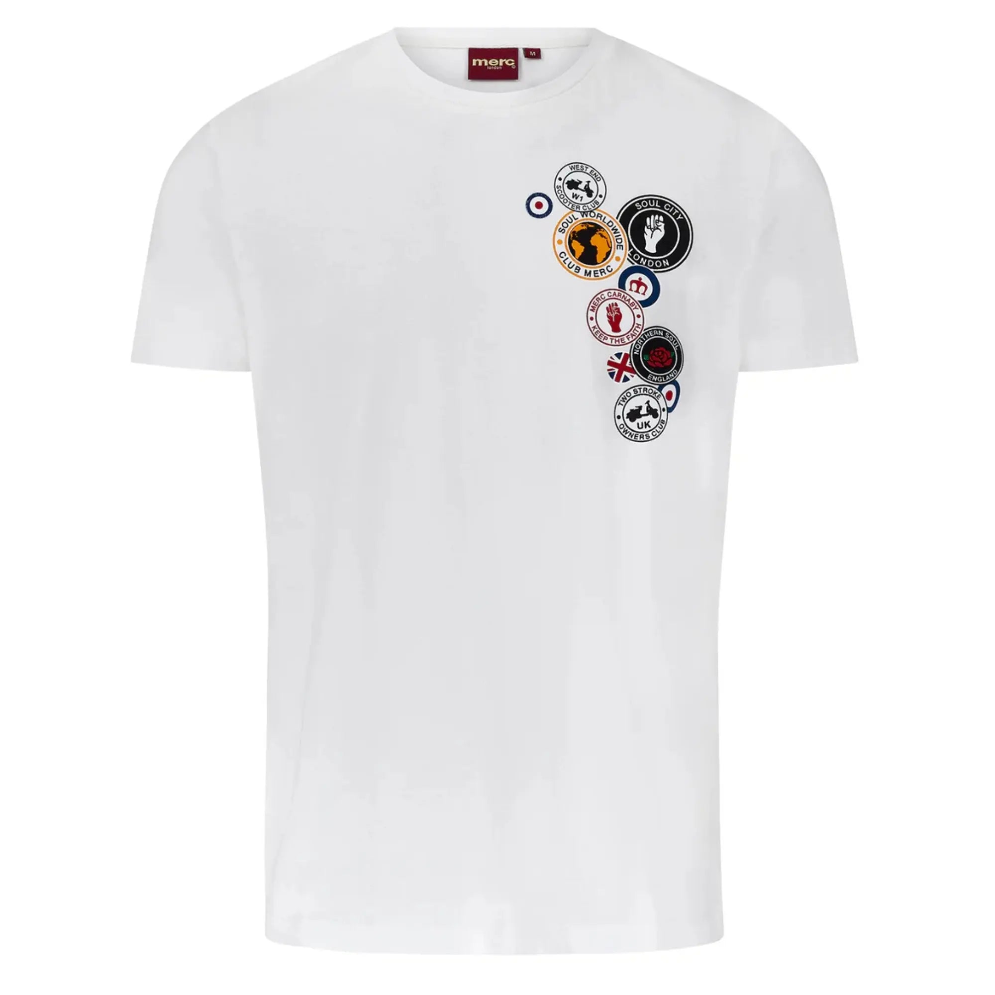 Merc London Naunton Pin Badge T-shirt - White