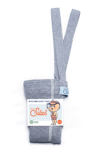 Silly Silas Marshmallow Sky Shorty Cotton Tights With Braces