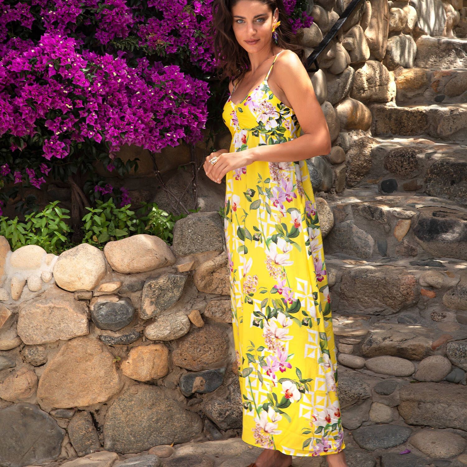 Lise Charmel Lise Charmel Jardin Delice Long Beach Dress In Yellow