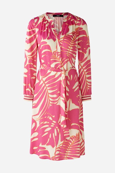Oui Oui Pink Palm Satin Dress