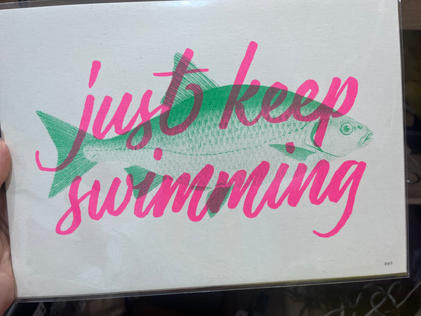 Basil and Ford Just Keep Swimming Print