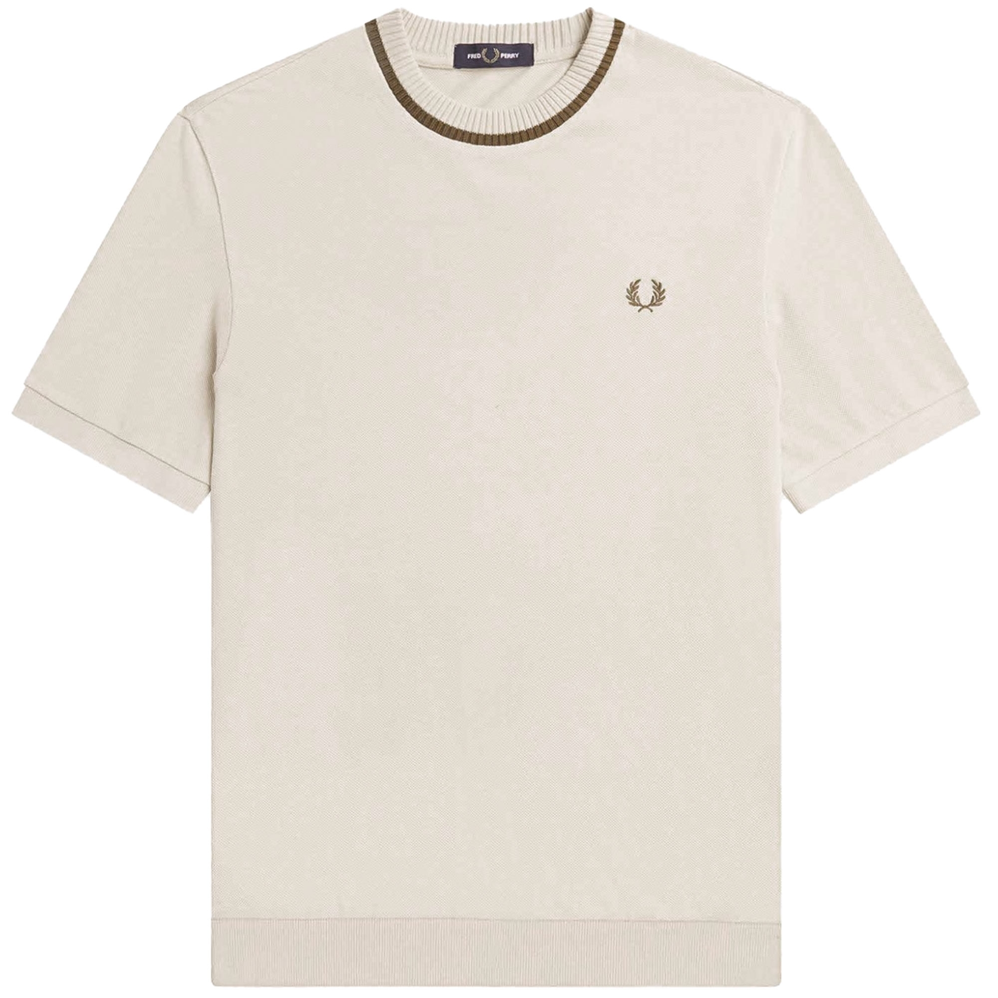 Fred Perry Crew Neck Pique T-Shirt - Snow White