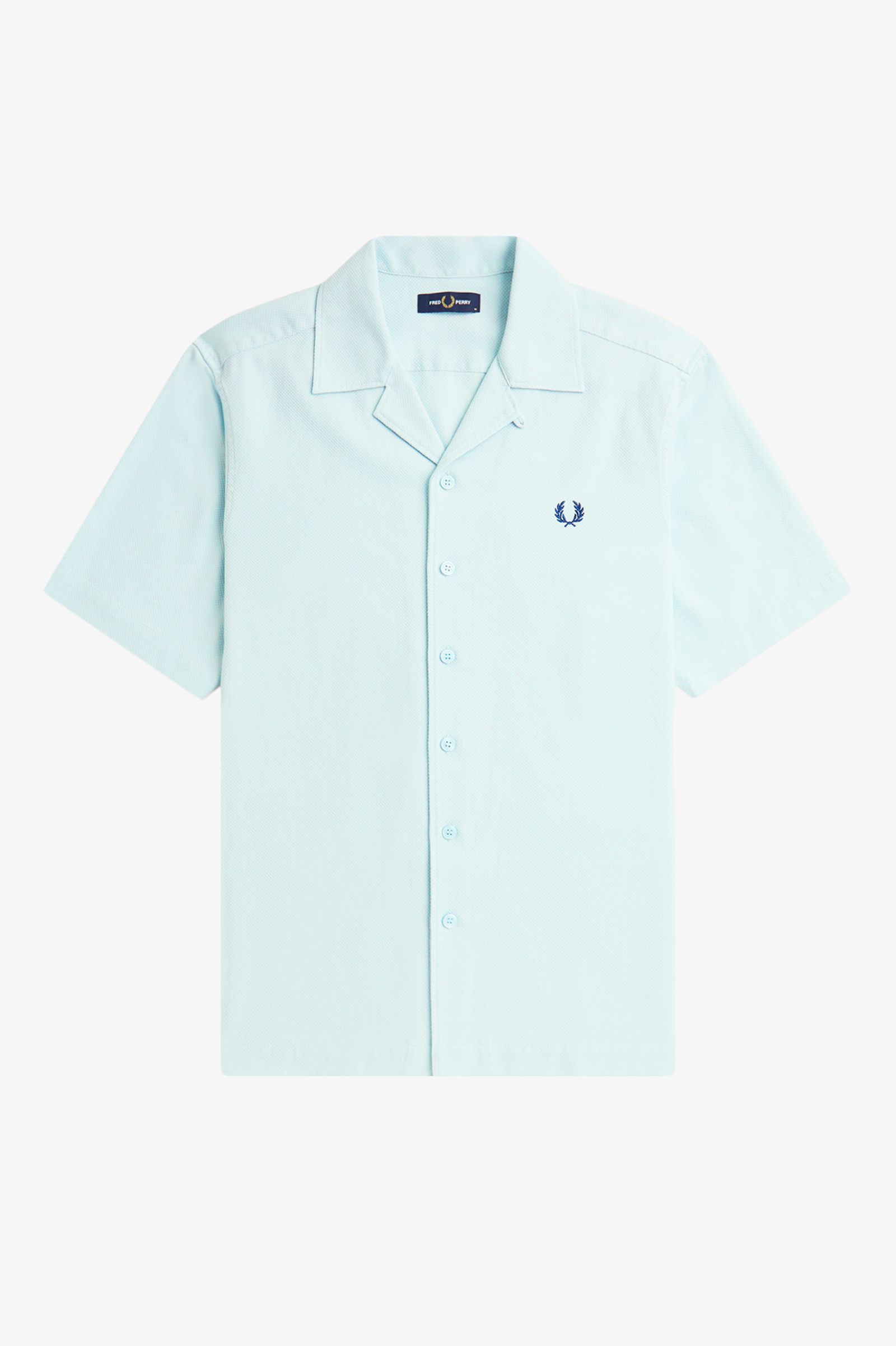 Fred Perry Pique Texture Revere Collar Shirt - Light Ice