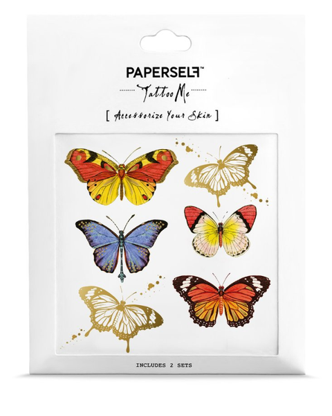 Paperself  Temporary Tattoos Stickers Butterflies
