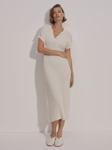 Varley Aria Knit Midi Dress - Whitecap Grey