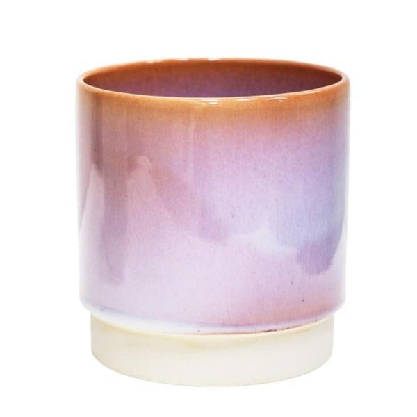 Ivyline 12cm Copenhagen Plant Pot In Pink Two Tone Reactive Glaze