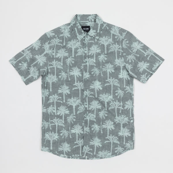 Only & Sons Only & Sons Palm Tree Shirt In Grey